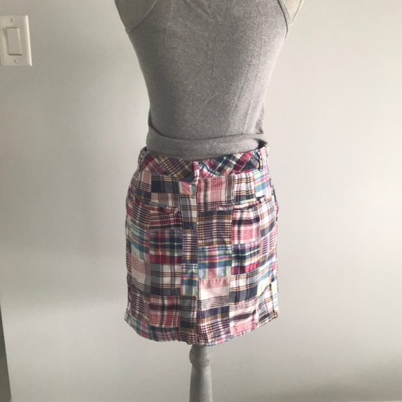 Madras Patchwork Plaid Skirt - Picture 3 of 4